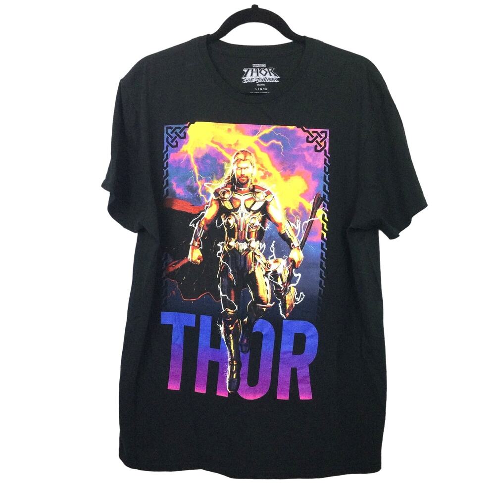 Marvel Studios Thor Love and Thunder Short Sleeve Men's Graphic T-shirt Black L